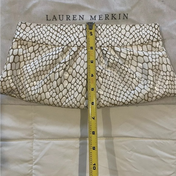 Lauren Merkin Large White Embossed Clutch - Picture 3 of 6
